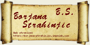 Borjana Strahinjić vizit kartica